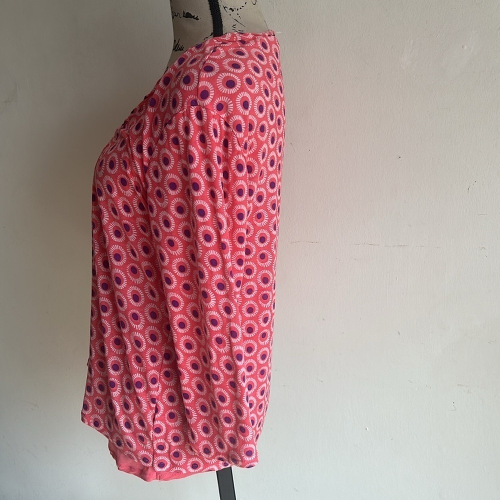 Boden Abstract Print Scoopneck Pink Top Size 12 - Picture 7 of 11